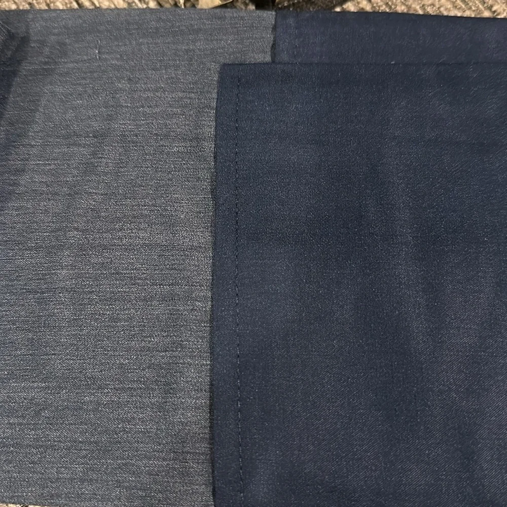 TRADITIONAL 2Pc KING PILLOWCASE block piping denim/navy